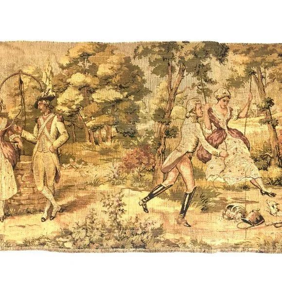 Vtg Pastoral Courtship Tapestry - France